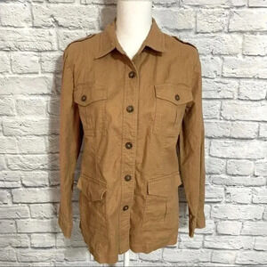 Vintage Pendleton Linen Blend Cognac Brown Lightweight Field Style Jacket
